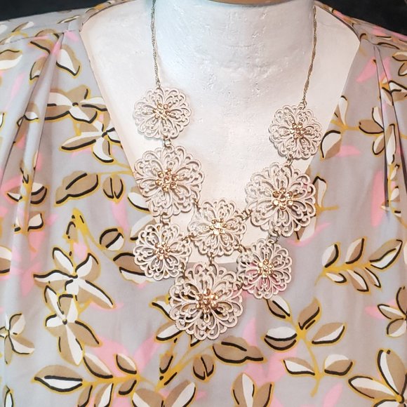 Banana Republic Grey/Pink/Yellow Blouse - Picture 1 of 4